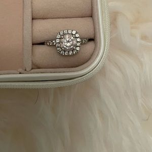 2.2 ct. lab diamond halo engagement ring